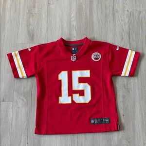 NFL Nike Kansas City Chiefs Mahomes 15 Red and White Football Jersey
